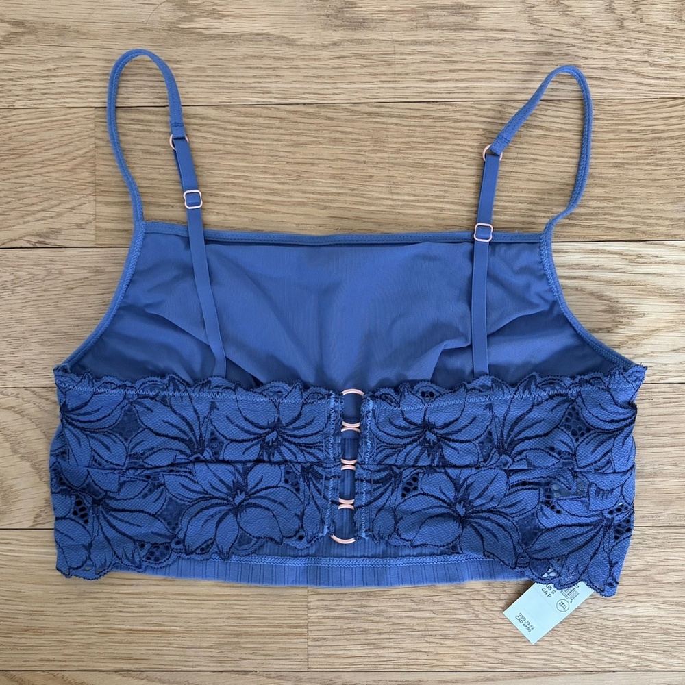 Aerie Real Good Lace Back Ribbed Bralette/Crop Top size S